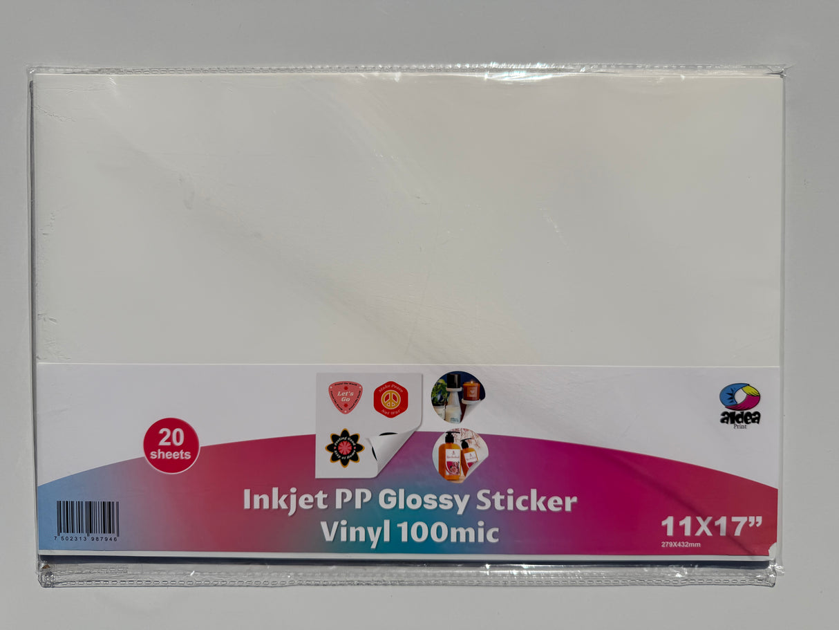 Vinil PP Adhesivo Imprimible Glossy Brillante Tabloide 11x17