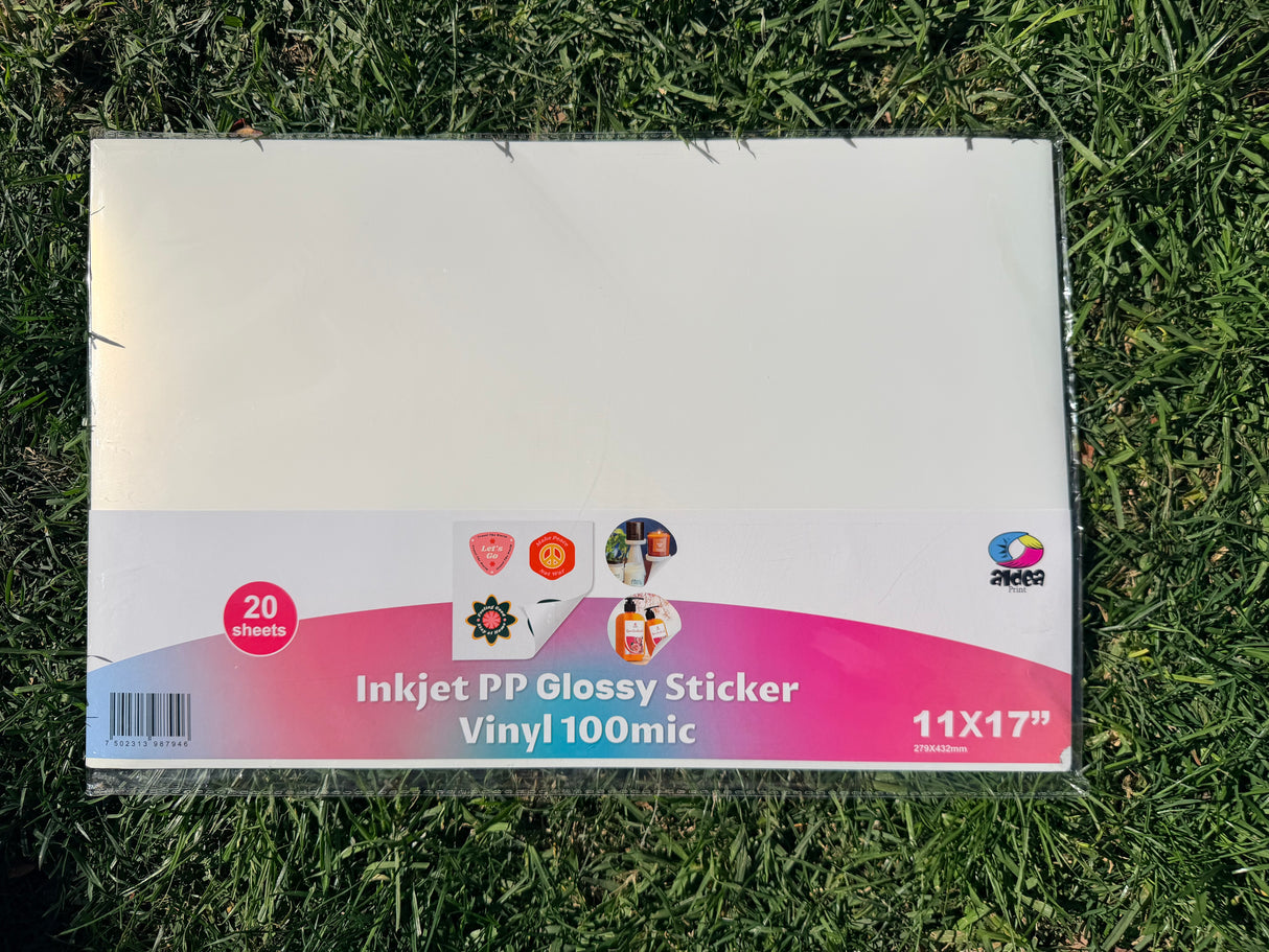 Vinil PP Adhesivo Imprimible Glossy Brillante Tabloide 11x17