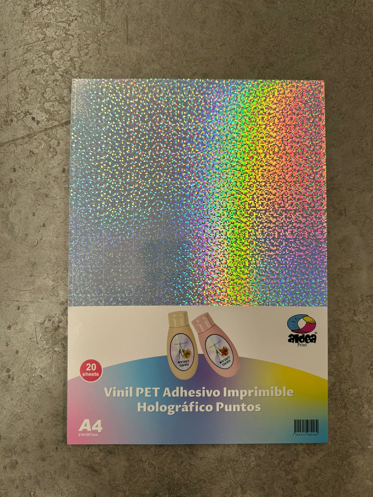 Vinil PET Adhesivo Imprimible Holográfico A4