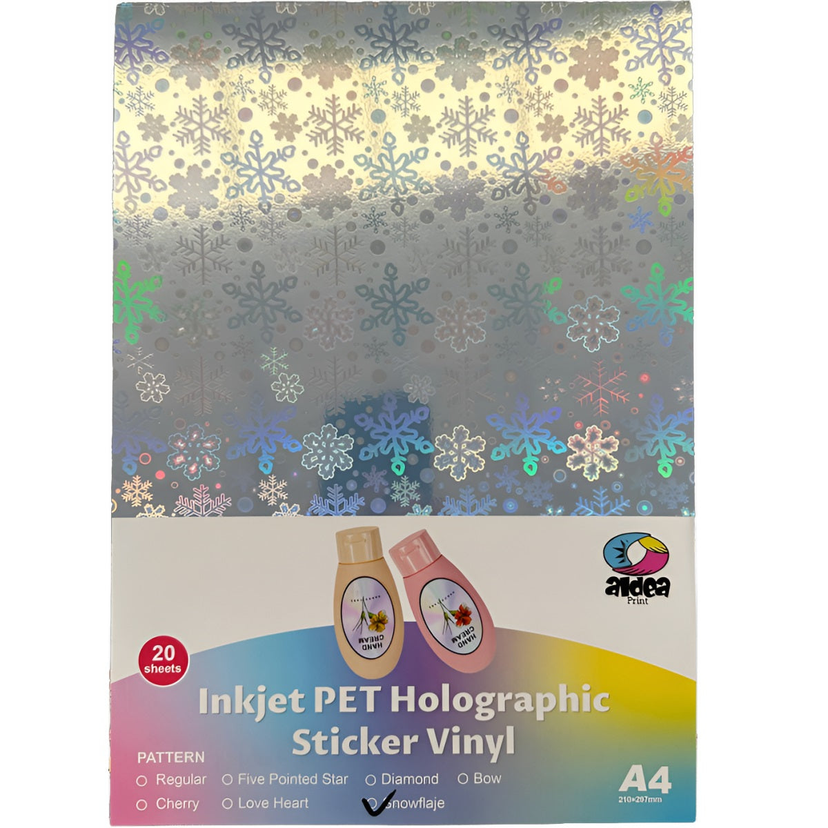 Vinil PET Adhesivo Imprimible Holográfico A4
