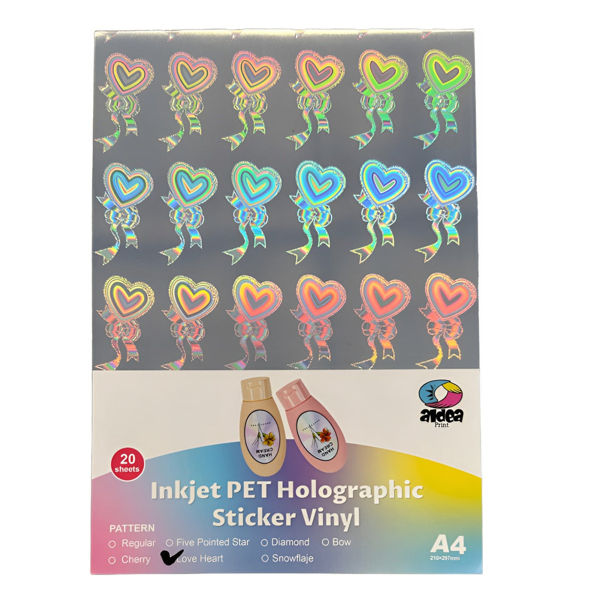 Vinil PET Adhesivo Imprimible Holográfico A4