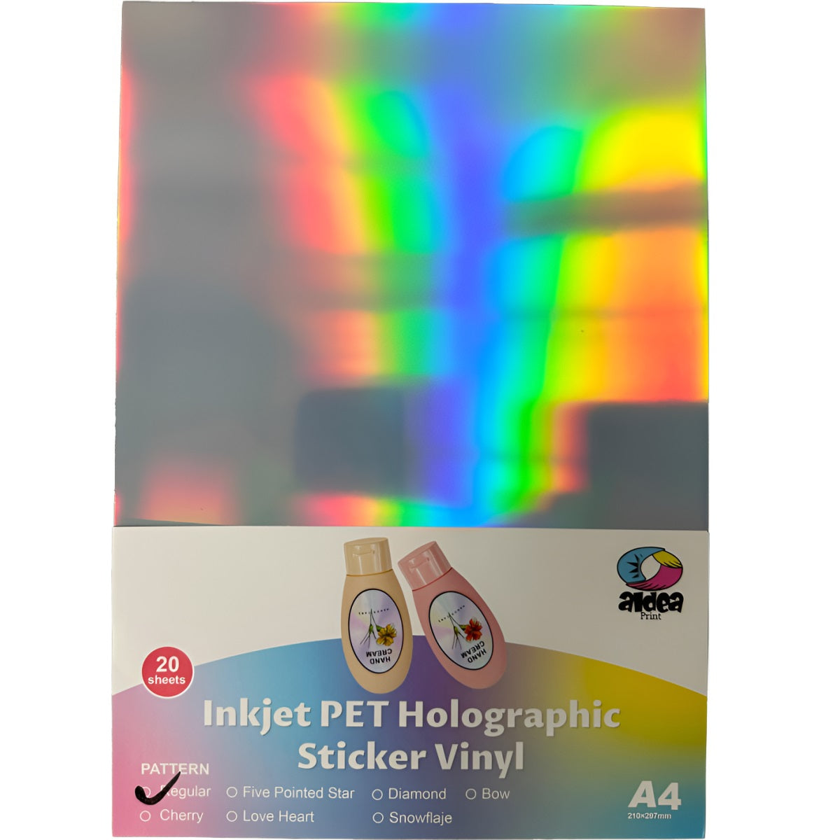 Vinil PET Adhesivo Imprimible Holográfico A4