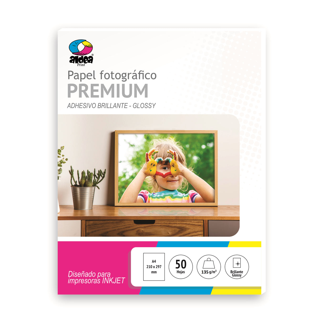 Papel fotográfico adhesivo glossy brillante A4