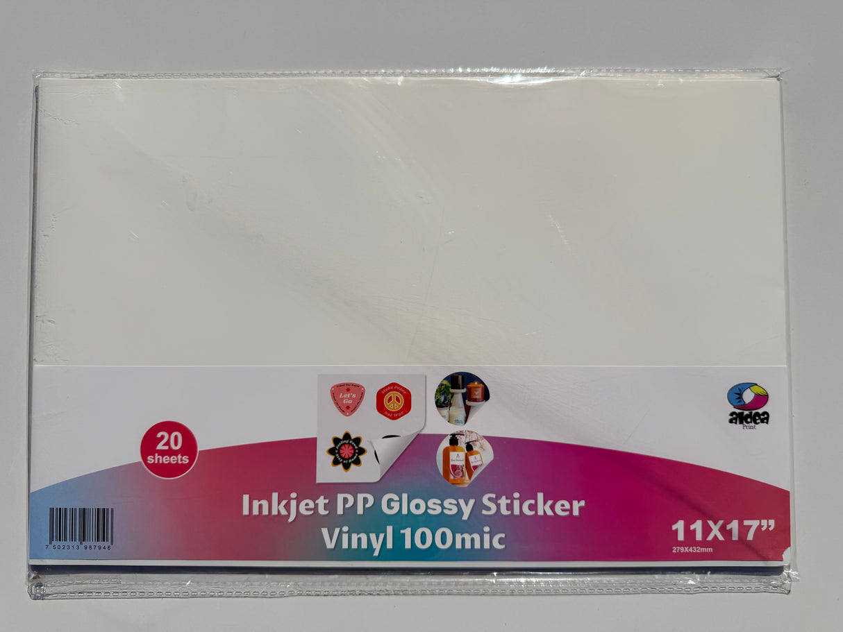 Vinil PP Adhesivo Imprimible Glossy Brillante Tabloide 11x17