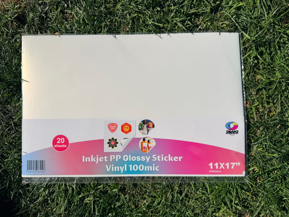 Vinil PP Adhesivo Imprimible Glossy Brillante Tabloide 11x17