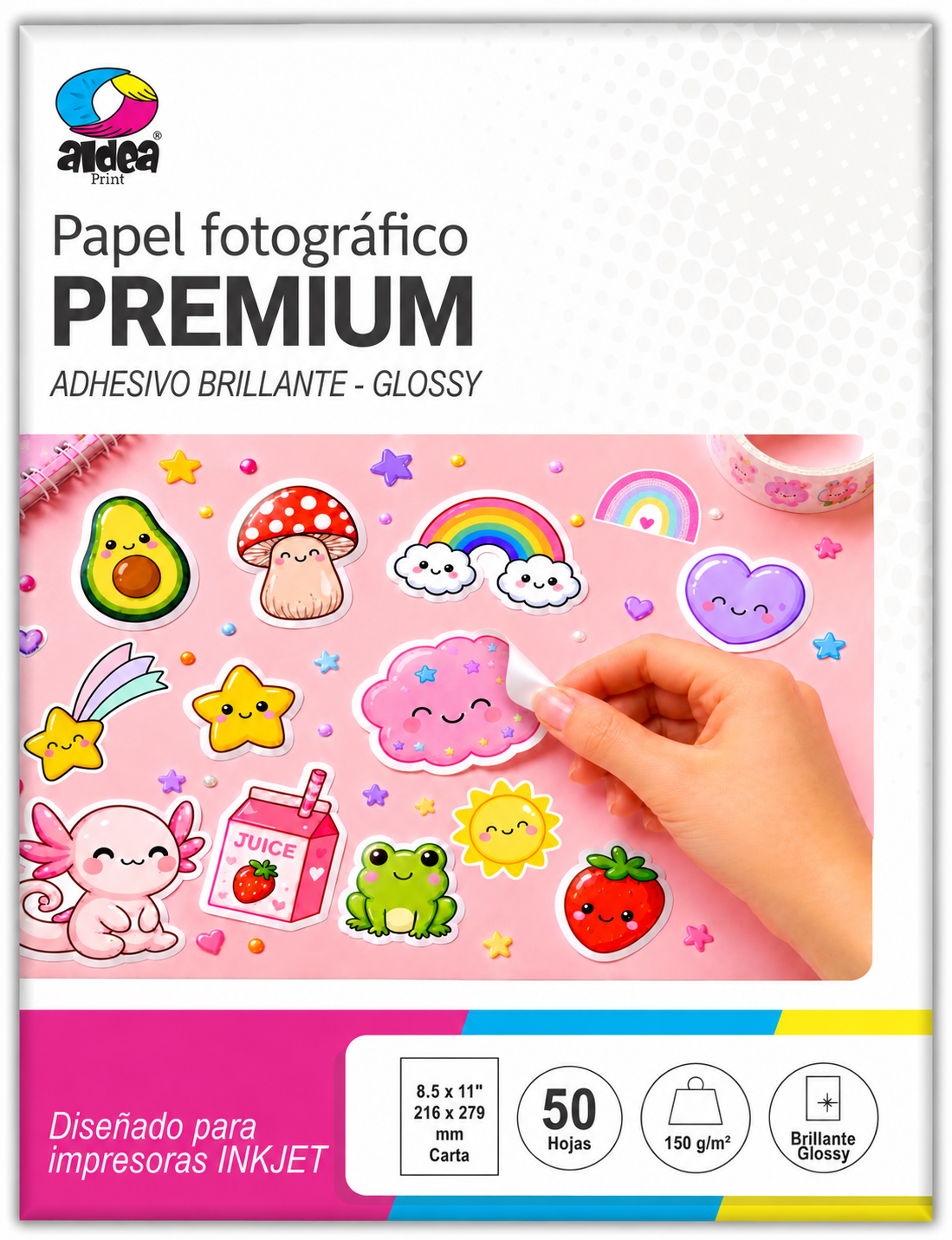 Papel fotográfico adhesivo glossy brillante CARTA