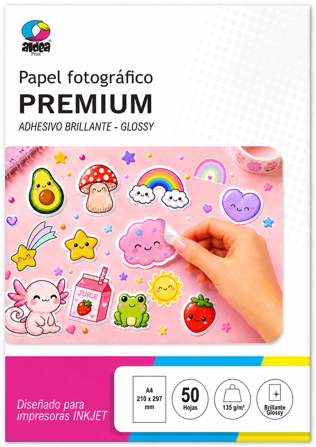 Papel fotográfico adhesivo glossy brillante A4