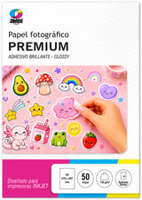 Papel fotográfico adhesivo glossy brillante A4