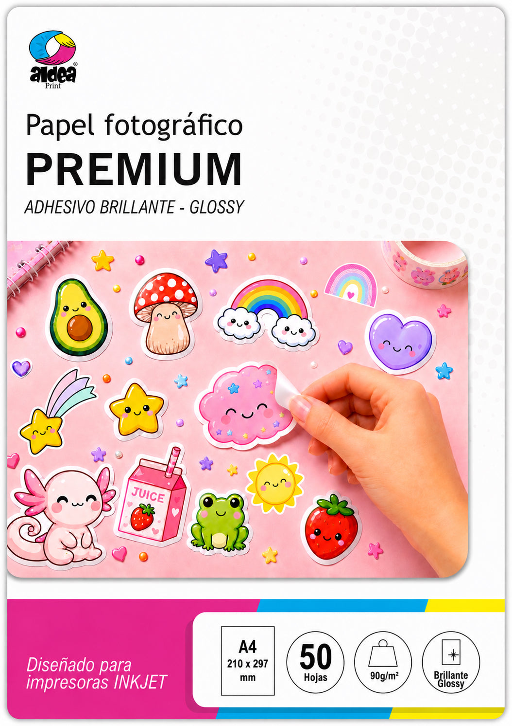 Papel fotográfico adhesivo glossy brillante A4