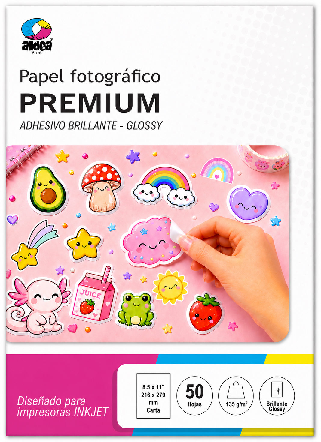 Papel fotográfico adhesivo glossy brillante CARTA