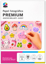 Papel fotográfico adhesivo glossy brillante CARTA