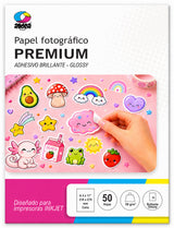 Papel fotográfico adhesivo glossy brillante CARTA