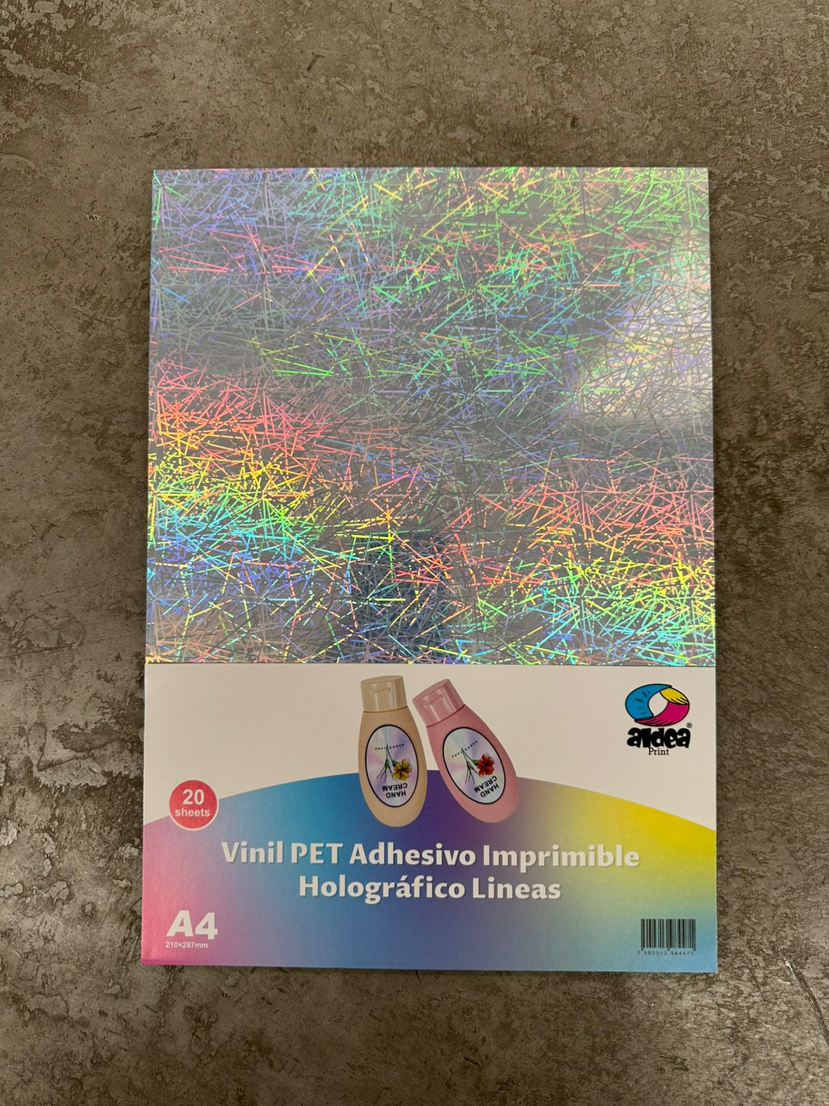 Vinil PET Adhesivo Imprimible Holográfico A4