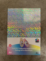Vinil PET Adhesivo Imprimible Holográfico A4