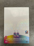 Vinil PET Adhesivo Imprimible Holográfico 3D Transparente A4