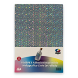 Vinil PET Adhesivo Imprimible Holográfico A4