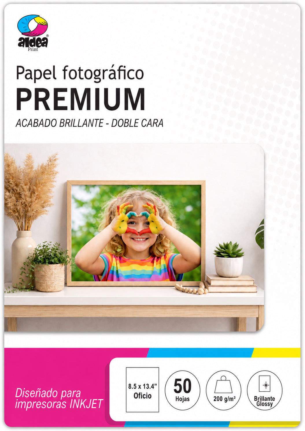 Papel fotográfico glossy brillante doble cara OFICIO