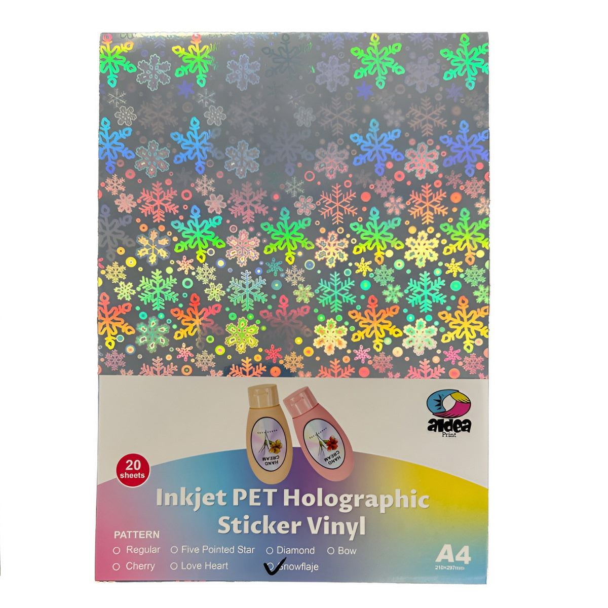 Vinil PET Adhesivo Imprimible Holográfico A4