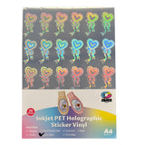 Vinil PET Adhesivo Imprimible Holográfico A4