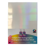 Vinil PET Adhesivo Imprimible Holográfico Transparente A4