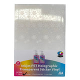 Vinil PET Adhesivo Imprimible Holográfico Transparente A4