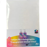 Vinil PET Adhesivo Imprimible Holográfico Transparente A4