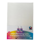 Vinil PET Adhesivo Imprimible Holográfico Transparente A4