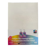 Vinil PET Adhesivo Imprimible Holográfico Transparente A4
