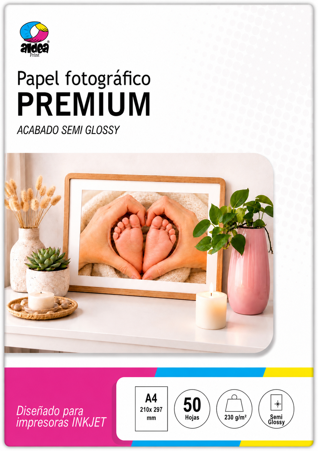 Papel fotográfico semi glossy A4