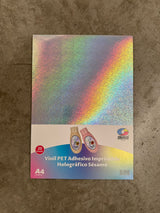 Vinil PET Adhesivo Imprimible Holográfico A4