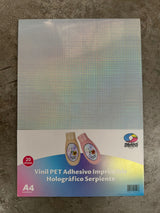 Vinil PET Adhesivo Imprimible Holográfico A4