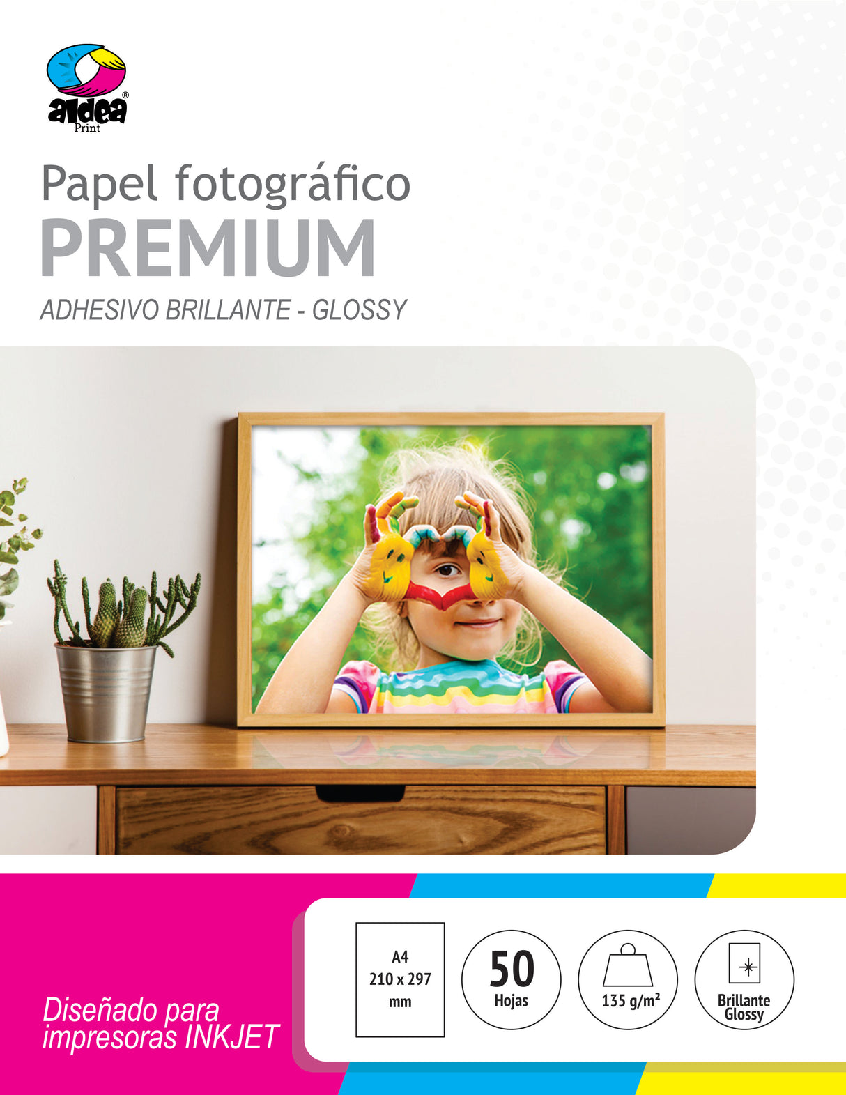Papel fotográfico adhesivo glossy brillante A4